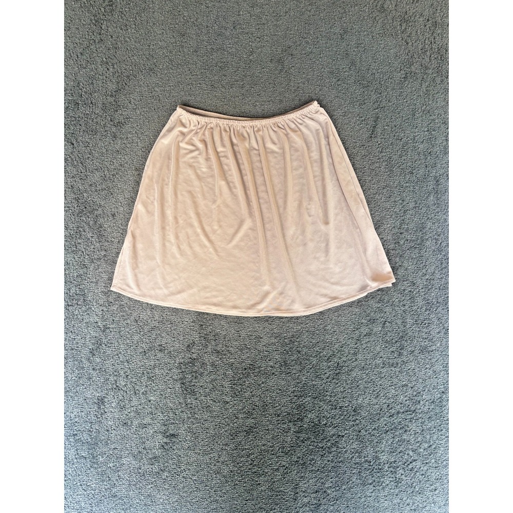 Vassarette A-Line Skirt Women's Large Sand 100% Polyester Elastic Waist Pull On